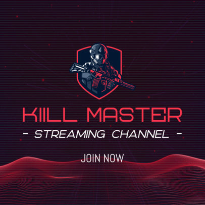 Facebook Post Generator for Gamers Featuring an Elite Soldier Illustration