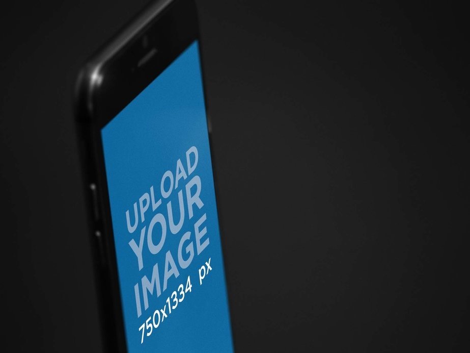 Placeit - Angled Close Up Shot Mockup of a Black iPhone Standing in ...