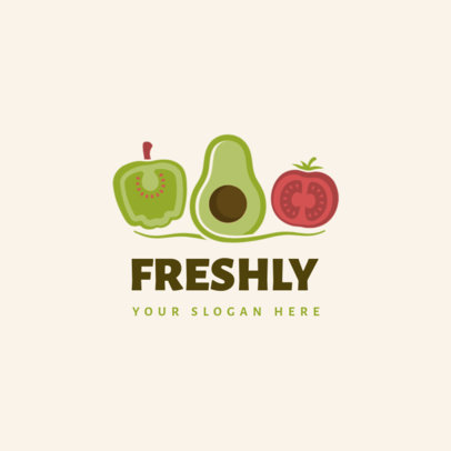 Healthy Food Brand Logo Maker Featuring Fresh Veggies Clipart