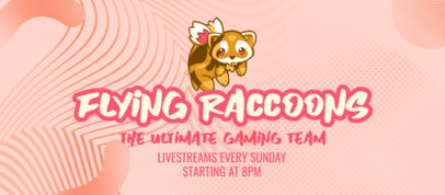 Facebook Cover Generator for Gamers Featuring a Flying Raccoon Clipart 2560a