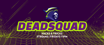 Facebook Cover Design Template for Gamers Featuring a Grim Reaper Illustration 2560e