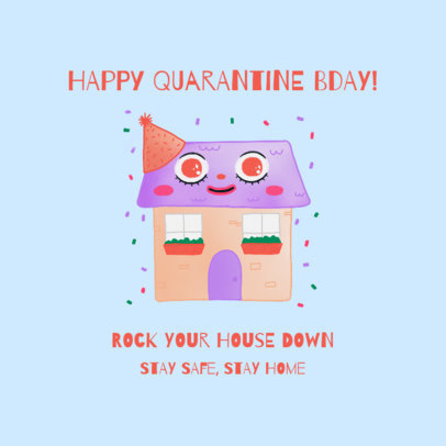 Birthday Post Generator with a Smiling House Character