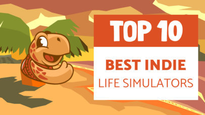 Gaming YouTube Thumbnail Creator for a Top 10 Life Simulators 2555g