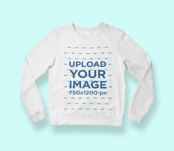 Mockup of a Heather Sweatshirt Floating Flat Over a Colored Surface