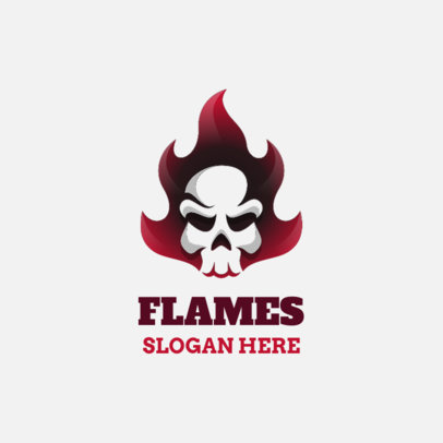 Logo Creator of a Minimalist Skull in Flames