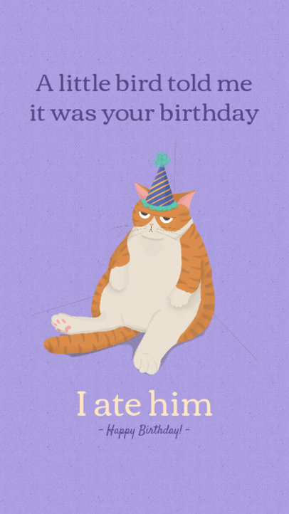 Birthday Instagram Story Creator Featuring a Grumpy Cat Graphic