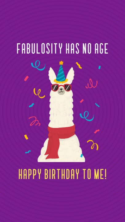 Instagram Story Template Featuring a Festive Llama Graphic