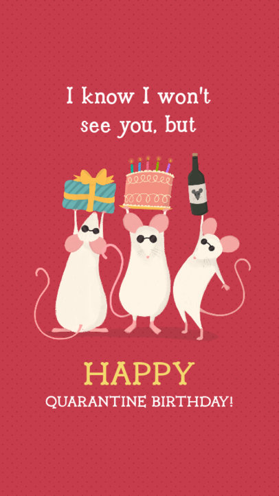 Quarantine Birthday Instagram Story Maker Featuring Three Blind Mice Clipart 2548g