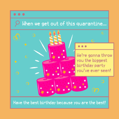 Instagram Post Generator Featuring a Toilet Paper B-Day Cake