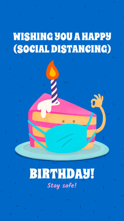 Instagram Story Generator with a Colorful Quarantine Birthday Cake Graphic