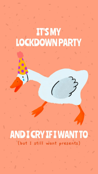 Birthday Instagram Story Creator with a Funny Birthday Duck Illustration 2548h