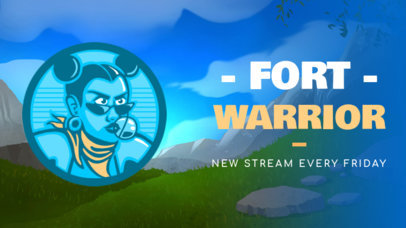 Gaming YouTube Thumbnail Creator Featuring a Female Warrior