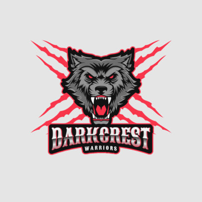 Logo Generator for Gamers Featuring a Roaring Evil Wolf Clipart 3291g