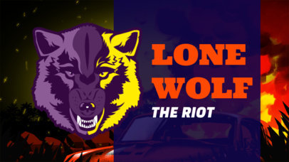 Gaming YouTube Thumbnail Creator Featuring an Aggressive Wolf Graphic 2556d