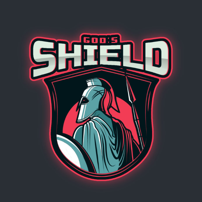 Placeit - Gaming Logo Template Featuring a Warrior with a Shield and Spear