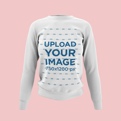 Ghosted Mockup of a Women's Crewneck Sweatshirt Against a Plain Backdrop