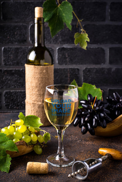 Mockup of a Wine Glass in an Elegant Setting