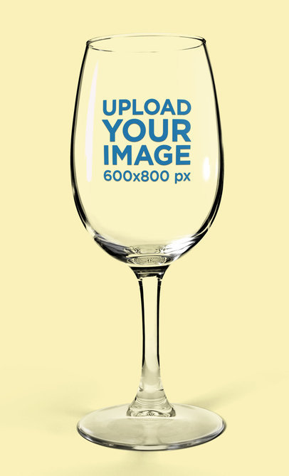 Mockup of an Empty Wine Glass Against a Customizable Background
