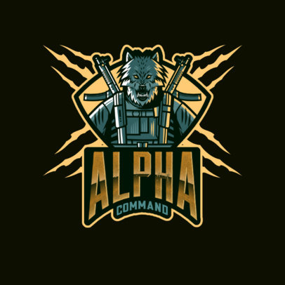 Gaming Logo Generator Featuring a Shooter Wolf Character