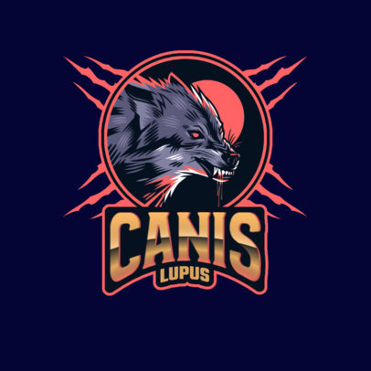 Gaming Logo Generator with a Graphic of a Ferocious Wolf 3291k