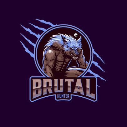 Gaming Logo Creator with a Brutal Werewolf 3291l