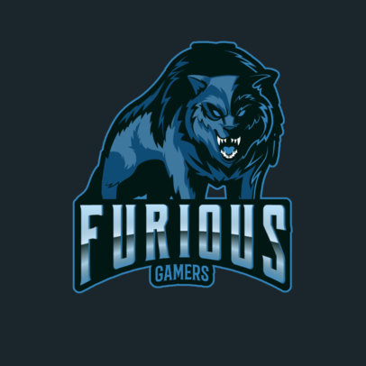 Online Gaming Logo Maker for a Furious Gaming Team with a Wolf Clipart