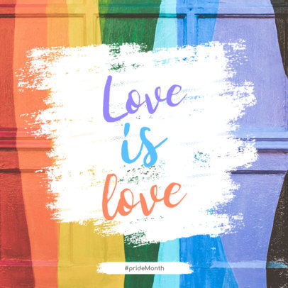 Instagram Post Design Template with a Love is Love Quote