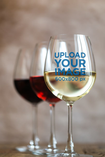 Mockup of Three Glasses with Different Type of Wine 36586-r-el2