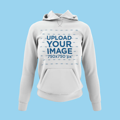 Front View Mockup of a Women's Ghosted Hoodie 