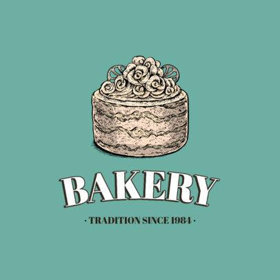 Bakery Logo Template Featuring Hand-Drawn Dessert Graphics