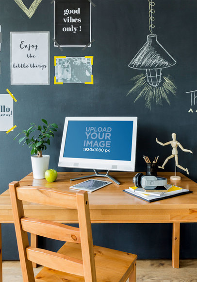 Digital Mockup of a Computer on an Artist's Desktop