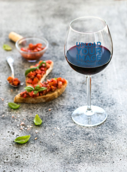 Wine Glass Mockup Featuring Some Gourmet Appetizers 36829-r-el2