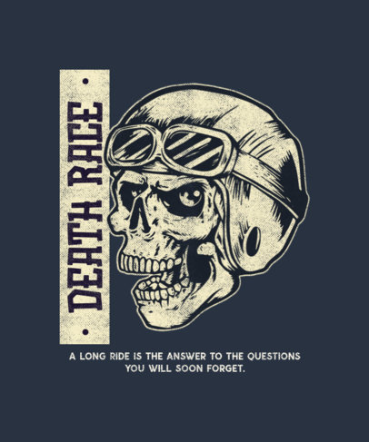 T-Shirt Design Template with a Cool Biker Skull