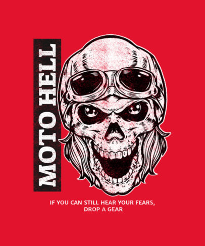 T-Shirt Design Generator Featuring a Skull with a Biker Helmet