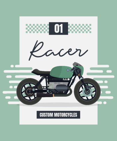 T-Shirt Design Creator Featuring Graphics of Vintage Motorcycles 1716-el1