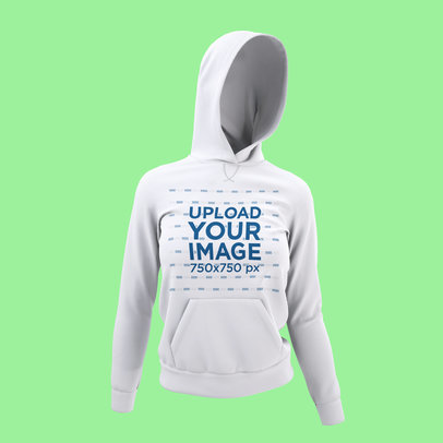 Mockup Featuring a Ghosted Hoodie Pullover Against a Colored Backdrop