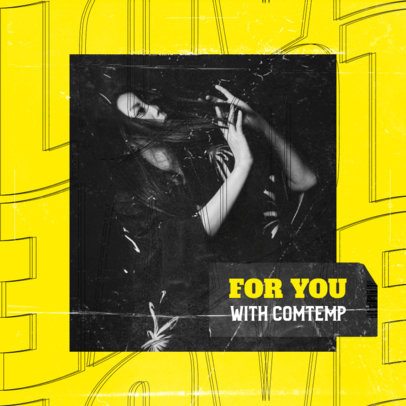 Album Cover Template for Rock Musicians with a Picture and a Cool Background