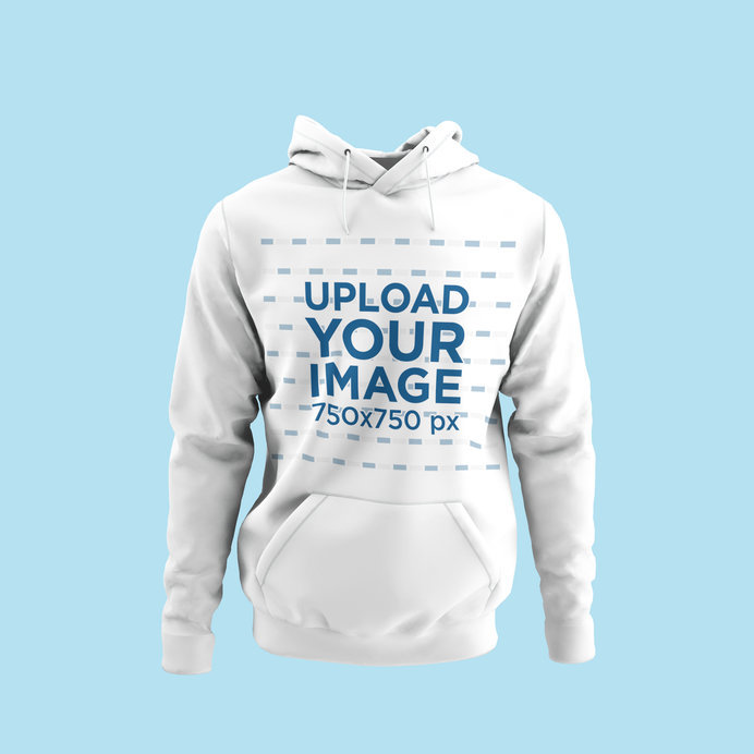 Mockup of a Ghosted Pullover Hoodie with a Colored Background