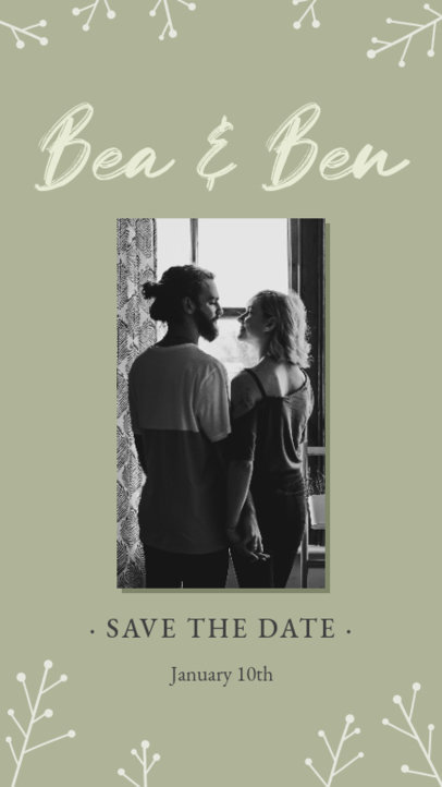 Instagram Story Maker Featuring a Romantic Wedding Invitation