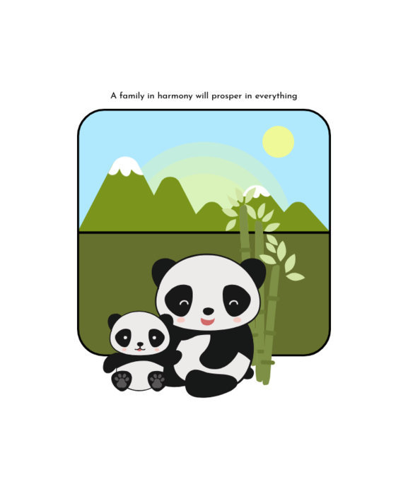Placeit - T-Shirt Design Generator with Two Sweet Panda Cartoons