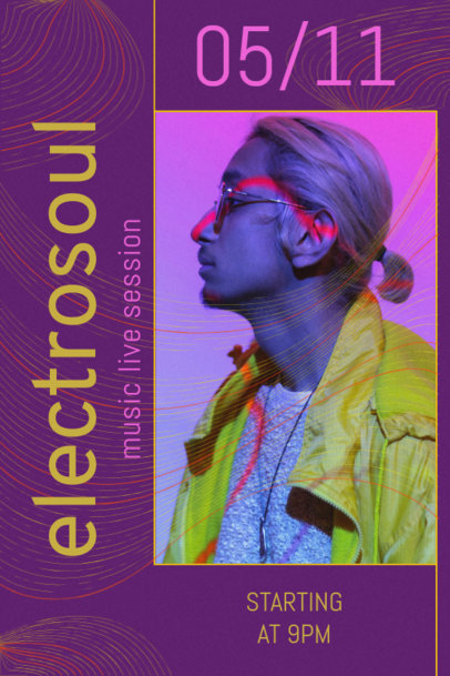 Poster Design Creator for a Dj Featuring Acid Lines 2573e