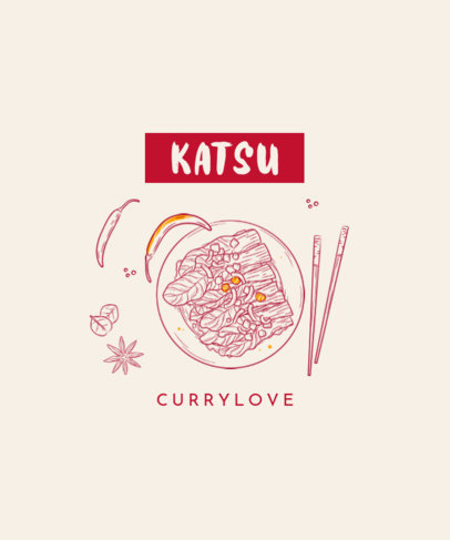 T-Shirt Design Maker with a Drawing of a Japanese Dish