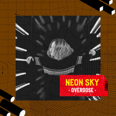 Album Cover Generator Featuring a Distorted Grid Design 2585o