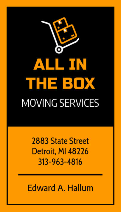 Removalist Business Card Template 554e