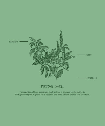 T-Shirt Design Template With Vintage Botanical Illustrations 