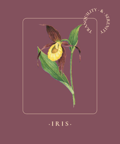 Botanical T-Shirt Design Template Featuring a Yellow Flower Illustration 