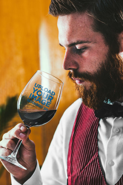 Wine Glass Mockup Featuring a Wine Steward 36820-r-el2