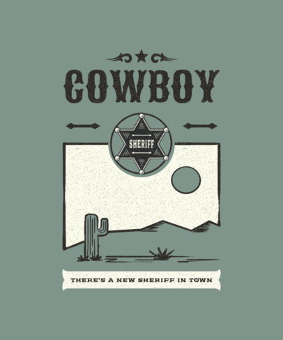 T-Shirt Design Creator Featuring a Sheriff Badge Graphic
