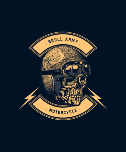 Bikers Club T-Shirt Design Creator Featuring a Skull with a Helmet