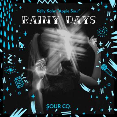 Hip Hop Album Cover Generator Featuring Cool Music-Themed Doodles 2586j